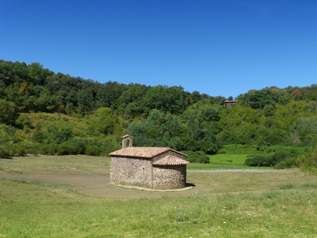 hermitage, volcano, crater, santa margarida, volcanism, garrotxa, landscape, santa margarida, garrotxa, garrotxa, garrotxa, garrotxa, garrotxa